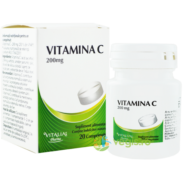 Vitamina C 200mg 20cpr, VIVA PHARMA, Vitamina C, 2, Vegis.ro