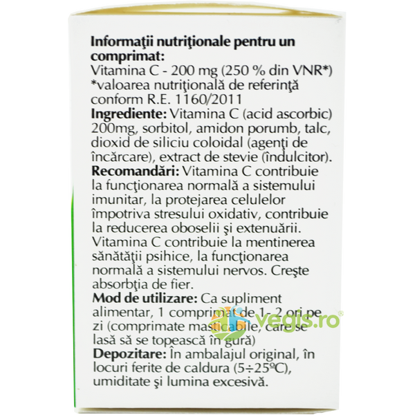 Vitamina C 200mg 20cpr, VIVA PHARMA, Vitamina C, 2, Vegis.ro