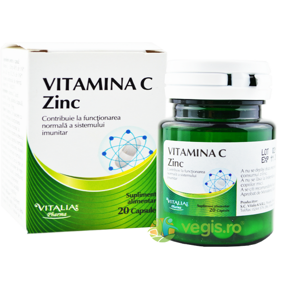 Vitamina C + Zinc 20cps, VITALIA PHARMA, Capsule, Comprimate, 2, Vegis.ro
