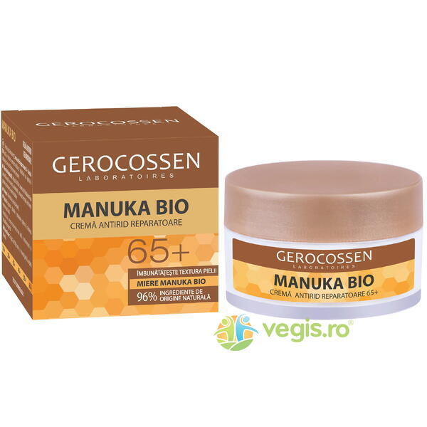 Crema Antirid Reparatoare 65+ Manuka Bio 50ml, GEROCOSSEN, Faina fara gluten, 1, Vegis.ro