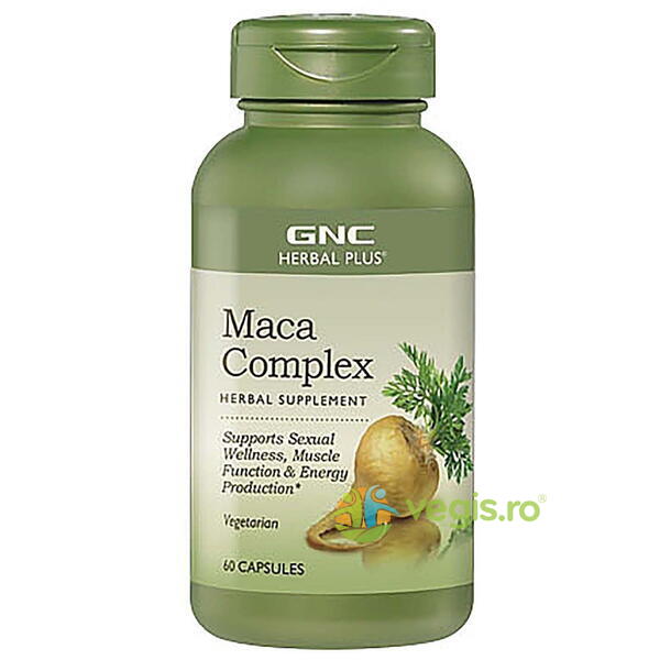 Maca Complex Herbal Plus 60cps, GNC, Remedii Capsule, Comprimate, 2, Vegis.ro