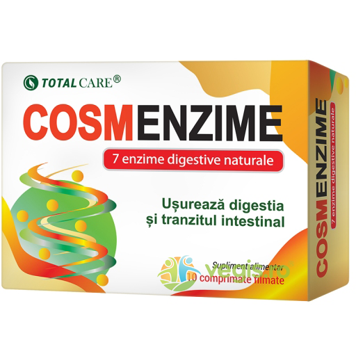 Cosm Enzime Total Care 10cpr, COSMOPHARM, Capsule, Comprimate, 1, Vegis.ro