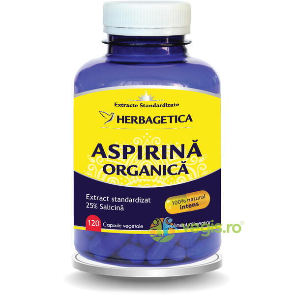 Aspirina Organica 120cps, HERBAGETICA, Capsule, Comprimate, 1, Vegis.ro