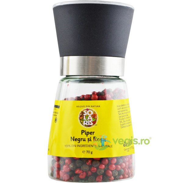 Rasnita Reutilizabila Mix Piper Rosu si Negru 70g, SOLARIS, Condimente, 1, Vegis.ro