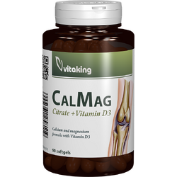 Calciu, Magneziu cu Vitamina D3 Lichid Citrat 90cps VITAKING