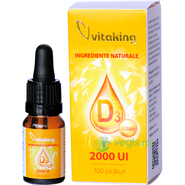 Vitamina D 2000UI Picaturi 10ml, VITAKING, Suplimente Lichide, 1, Vegis.ro