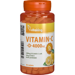 Vitamina C 1000mg + Vitamina D 4000mg cu Bioflavonoide 90cpr VITAKING