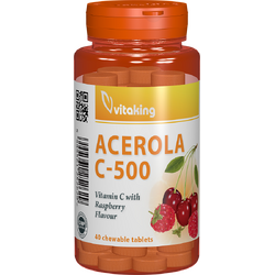 Vitamina C 500mg cu Acerola si Gust de Zmeura 40cpr VITAKING