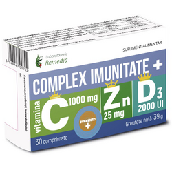 Complex Imunitate Plus Vitamina C +Zn + D3 30cpr REMEDIA