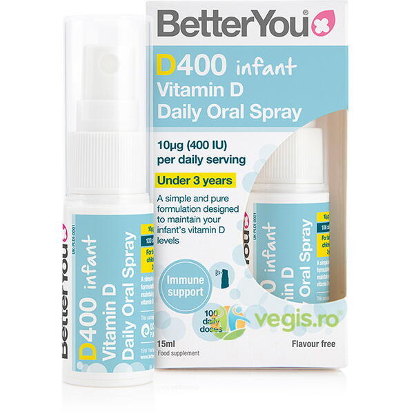 Vitamina D400 Infant Spray Oral 15ml, BETTERYOU, Suplimente Lichide, 1, Vegis.ro