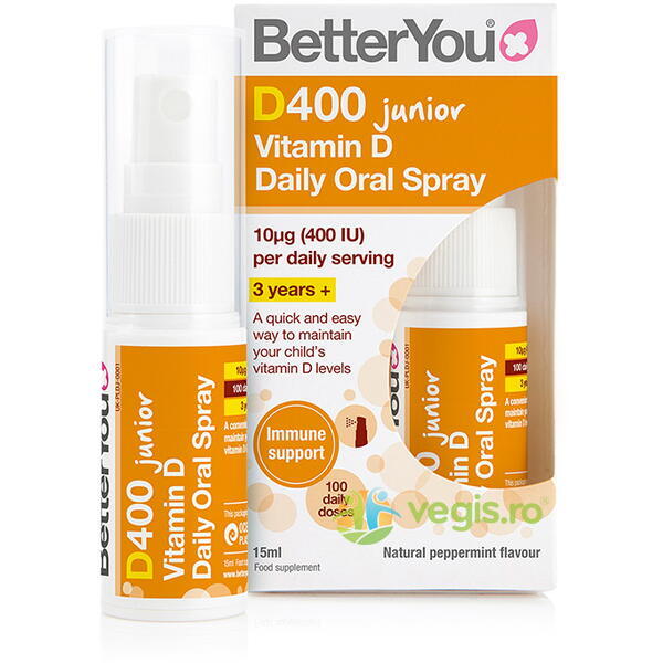 Vitamina D400 Junior Spray Oral 15ml, BETTERYOU, Suplimente Lichide, 1, Vegis.ro
