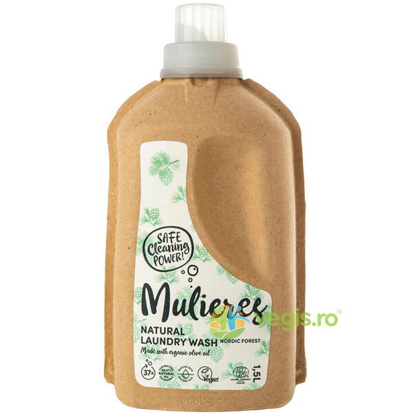 Detergent pentru Rufe cu 99% Ingrediente Naturale Nordic Forest 1.5L, MULIERES, Detergenti de Rufe, 1, Vegis.ro