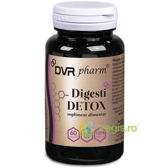 Digesti Detox 60cps, DVR PHARM, Capsule, Comprimate, 1, Vegis.ro