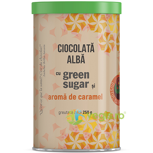 Ciocolata Alba cu Green Sugar si Aroma de Caramel 250g, REMEDIA, Ciocolata, 1, Vegis.ro