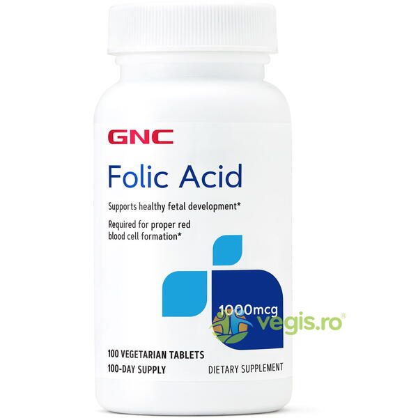 Acid Folic 1000mcg 100tb, GNC, Produse pe baza de acid folic, 2, Vegis.ro