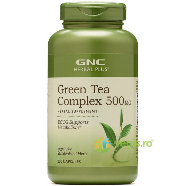 Complex De Ceai Verde 500mg (Green Tea Complex) Herbal Plus 200cps, GNC, Remedii Capsule, Comprimate, 2, Vegis.ro