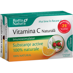 Pachet Vitamina C Naturala 30cpr + Propolis Forte 30cpr ROTTA NATURA
