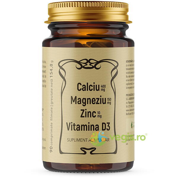 Ca+Mg+Zn+D3 90cpr, REMEDIA, Vitamine, Minerale & Multivitamine, 1, Vegis.ro
