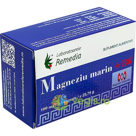 Magneziu Marin 150mg 60cpr, REMEDIA, Vitamine, Minerale & Multivitamine, 1, Vegis.ro