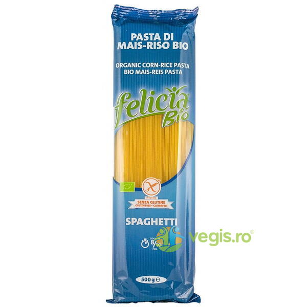 Spaghetti din Faina de Malai si Orez fara Gluten Felicia Ecologice/Bio 500g, MOLINO ANDRIANI, Paste, 1, Vegis.ro