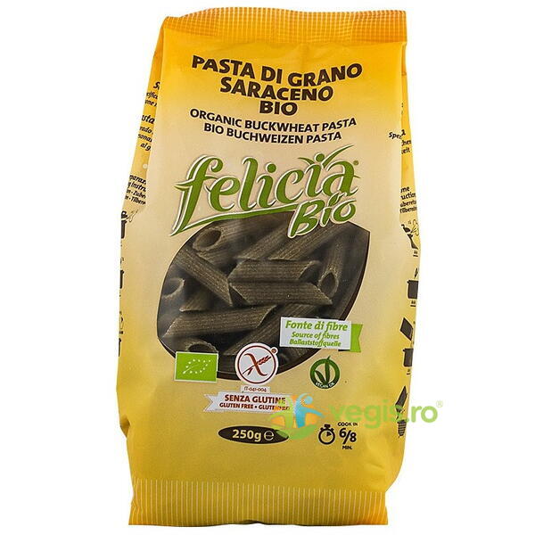 Penne din Faina de Hrisca fara Gluten Felicia Ecologice/Bio 250g, MOLINO ANDRIANI, Paste, 1, Vegis.ro
