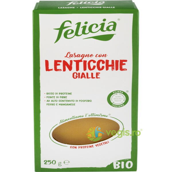 Lasagna din Linte Galbena Felicia Ecologica/Bio 250g, MOLINO ANDRIANI, Alimente BIO/ECO, 1, Vegis.ro