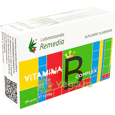 Vitamina B Complex 30cps, REMEDIA, Vitamine, Minerale & Multivitamine, 1, Vegis.ro