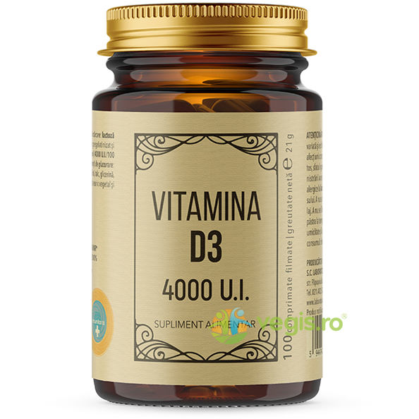 Vitamina D3 4000 U.I 100cpr, REMEDIA, Capsule, Comprimate, 1, Vegis.ro