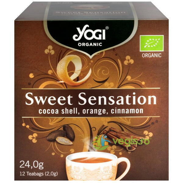 Ceai cu Cacao, Portocala si Scortisoara Sweet Sensation Ecologic/Bio 12dz, YOGI TEA, Ceaiuri doze, 1, Vegis.ro