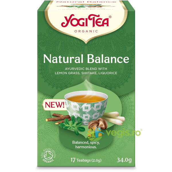 Set Ceai Natural Balance Ecologic/Bio 17dz + Ceai Confortul Gatului (Throat Comfort) Ecologic/Bio 17dz + Mini Rucsac 34cm x 42cm, YOGI TEA, Ceaiuri doze, 4, Vegis.ro