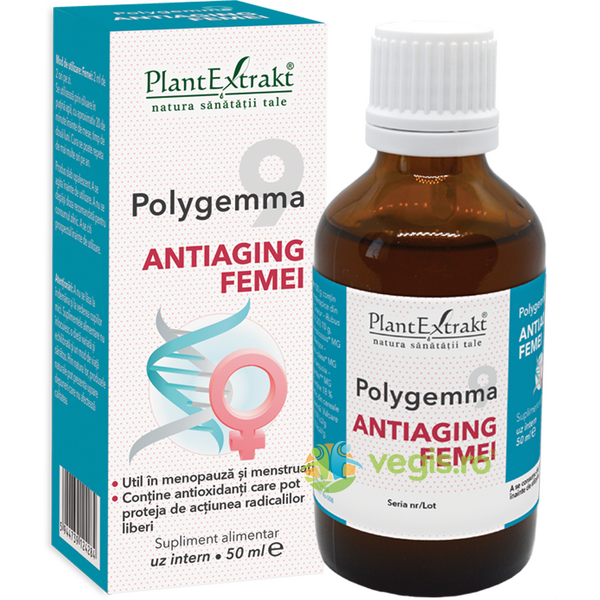 Polygemma 9 (Antiaging Femei) 50ml, PLANTEXTRAKT, Gemoderivate, 1, Vegis.ro
