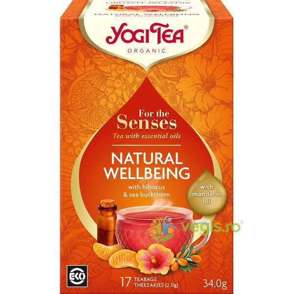 Ceai cu Ulei Esential Natural Wellbeing - For the Senses Ecologic/Bio 17dz, YOGI TEA, Ceaiuri doze, 1, Vegis.ro