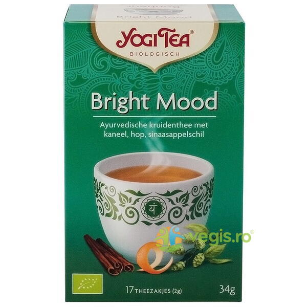 Ceai Buna Dispozitie (Bright Mood) Ecologic/Bio 17dz, YOGI TEA, Ceaiuri doze, 1, Vegis.ro