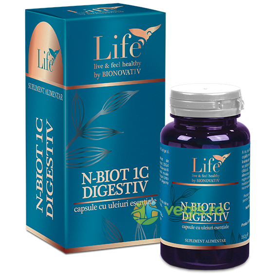 N-Biot 1C Digestiv (Capsule cu Uleiuri Esentiale) 30cps, BIONOVATIV, Remedii Capsule, Comprimate, 1, Vegis.ro