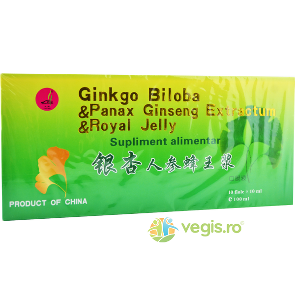 Ginkgo Biloba + Panax Ginseng Extractum + Royal Jelly 10fiole, NATURALIA DIET, Fiole, 2, Vegis.ro