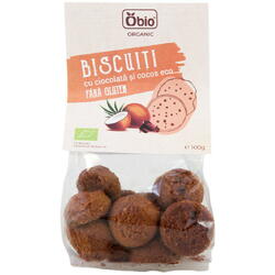 Biscuiti cu Ciocolata si Cocos fara Gluten Ecologici/Bio 100g OBIO