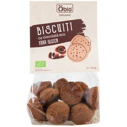 Biscuiti cu Ciocolata fara Gluten Ecologici/Bio 100g OBIO
