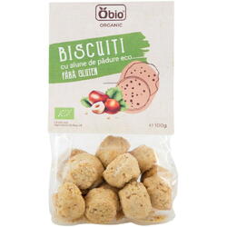 Biscuiti cu Alune de Padure fara Gluten Ecologici/Bio 100g OBIO
