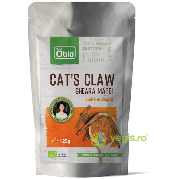 Cat's Claw (Gheara Matei) Pulbere Raw Ecologica/Bio 125g, OBIO, Pulberi & Pudre, 1, Vegis.ro