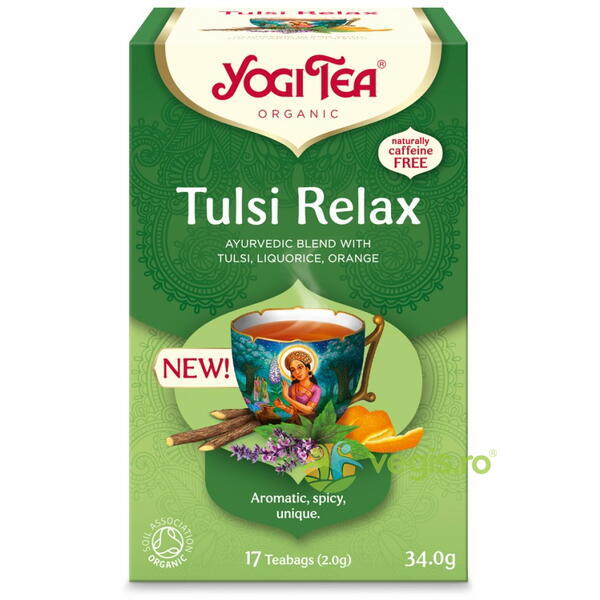 Ceai Tulsi Relax Ecologic/Bio 17dz, YOGI TEA, Ceaiuri doze, 1, Vegis.ro