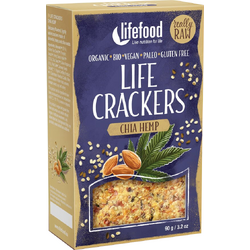 Crackers cu Chia si Canepa Raw fara Gluten Ecologici/Bio 90g LIFEFOOD