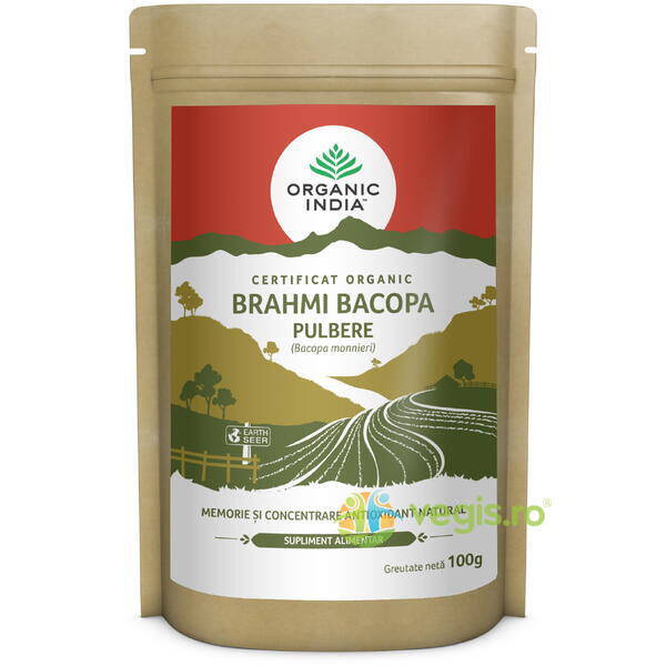 Brahmi Bacopa Pulbere Ecologica/Bio 100g, ORGANIC INDIA, Pulberi & Pudre, 2, Vegis.ro