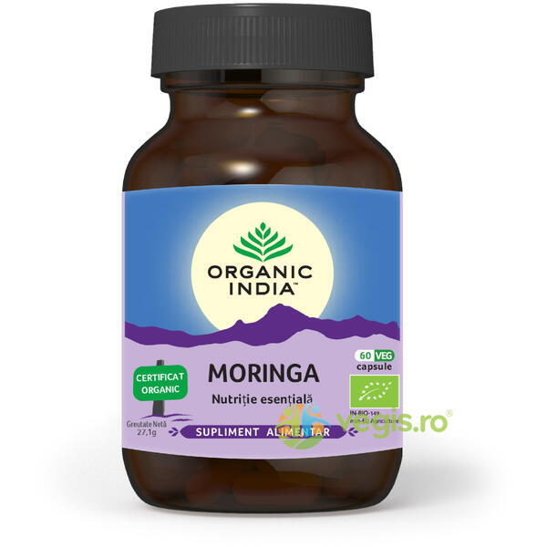Moringa Ecologica/Bio 60cps, ORGANIC INDIA, Remedii Capsule, Comprimate, 1, Vegis.ro