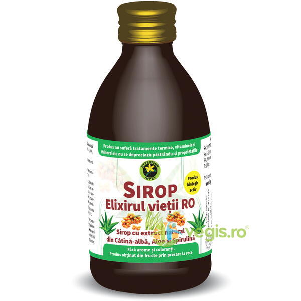 Sirop Elixirul Vietii cu Catina Alba, Aloe si Spirulina 250ml, HYPERICUM, Siropuri, Sucuri naturale, 1, Vegis.ro