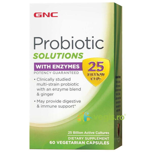 Probiotic cu Enzime Digestive 25 Miliarde CFU 60cps, GNC, Probiotice si Prebiotice, 2, Vegis.ro