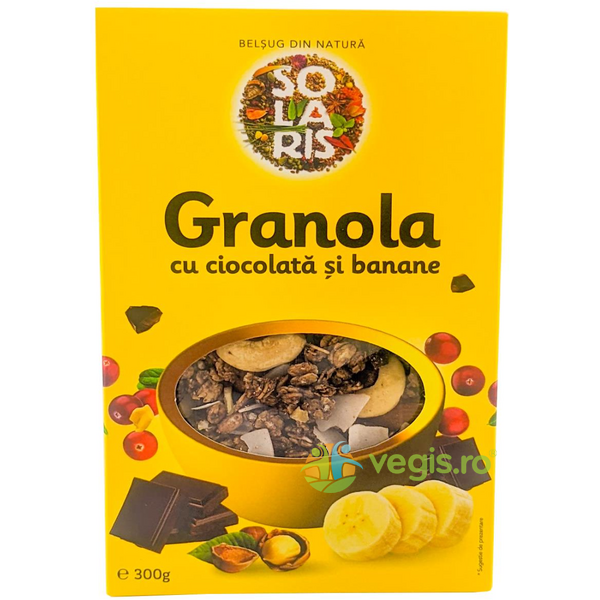Granola cu Ciocolata si Banane 300g, SOLARIS, Fulgi, Musli, 1, Vegis.ro