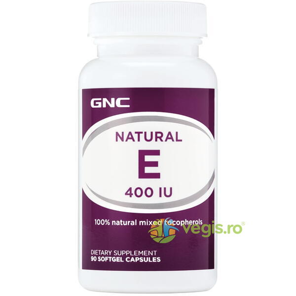 Vitamina E Naturala 400 UI 90cps, GNC, Capsule, Comprimate, 1, Vegis.ro