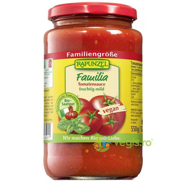 Sos de Tomate Familia Ecologic/Bio 550g, RAPUNZEL, Produse Alimentare Vegane, 1, Vegis.ro