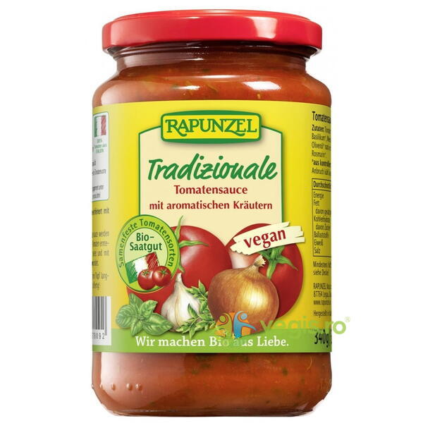 Sos de Tomate Traditional Ecologic/Bio 340g, RAPUNZEL, Produse Alimentare Vegane, 1, Vegis.ro