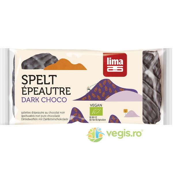 Rondele din Spelta Expandata cu Ciocolata Neagra Ecologice/Bio 90g, LIMA, Dulciuri & Indulcitori Naturali, 1, Vegis.ro